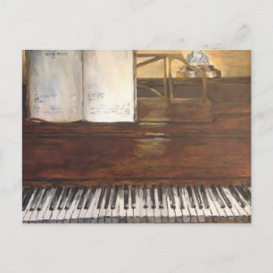 Piano painting postcard by Willowcatdesigns