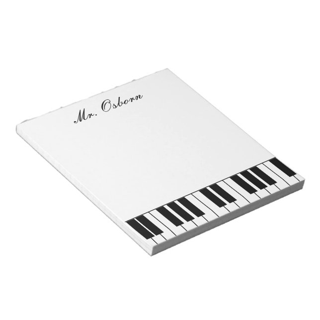 Piano Personalised Notepad (Angled)