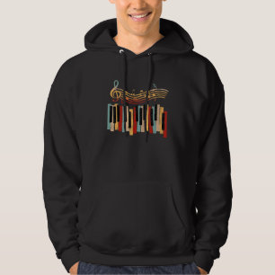 Piano Piano Keyboard Synthesizer And Treble Clef Hoodie