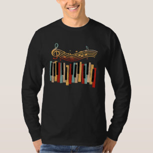Piano Piano Keyboard Synthesizer And Treble Clef T-Shirt