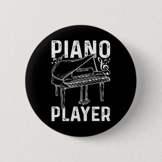 Piano Player 6 Cm Round Badge