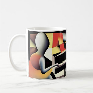 Piano Player - Airbrush Art Coffee Mug