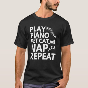 Piano Player Cat Cat Big Fans Pianist Musical T-Shirt