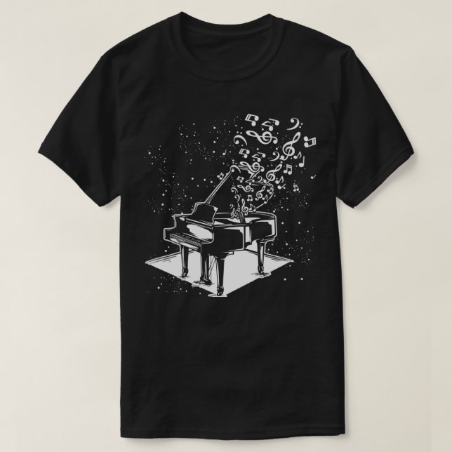 Piano Player Gift Idea Pianist Musician Music Note T-Shirt (Design Front)