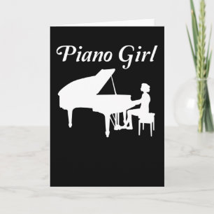Piano Player Grand Piano Pianist Women Girls Gift Card