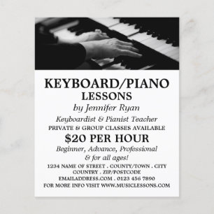 Piano Player, Keyboard, Piano Lessons Flyer