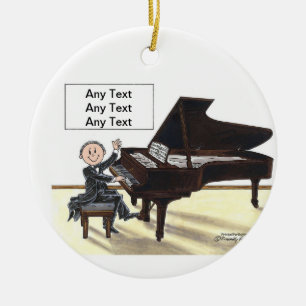 Piano Player - Male Ceramic Tree Decoration