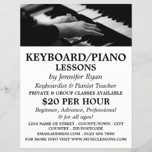 Piano Player, Musician, Music Industry Flyer