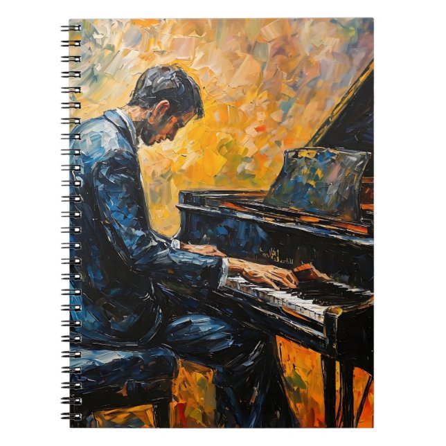 Piano Player - Oil Painting Notebook (Front)