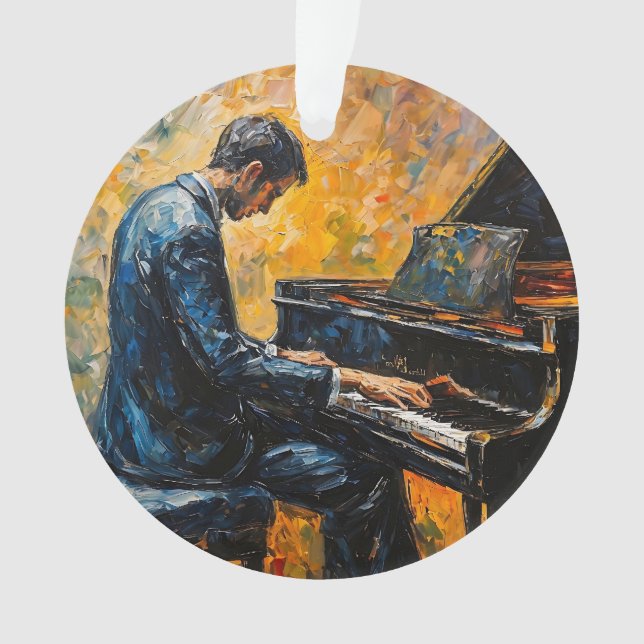 Piano Player - Oil Painting Ornament (Front)