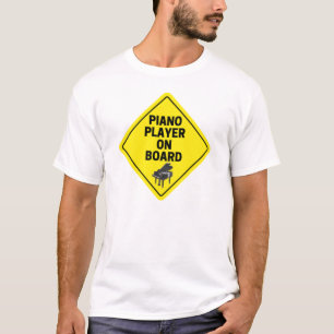 Piano Player On Board Funny Grand Piano Pianist  T T-Shirt