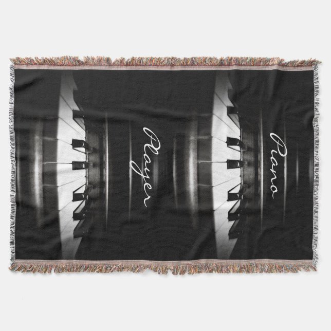 Piano Player Personalised Music Throw Blanket (Front)