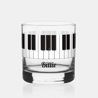 Piano Player Personalised Whiskey Glass