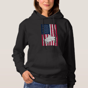 Piano Player Piano American Flag Patriotic Pianist Hoodie