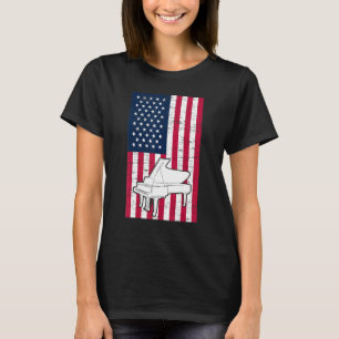 Piano Player Piano American Flag Patriotic Pianist T-Shirt