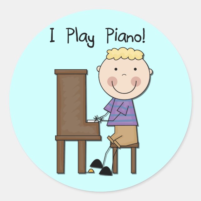 Piano Player Tshirts and Gifts Classic Round Sticker (Front)