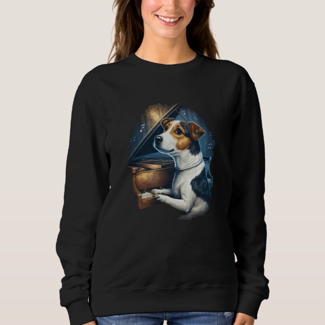 Piano playing Jack Russell Terrier Sweatshirt (Front)