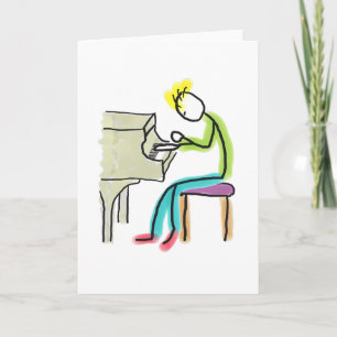 Piano Playing Stickman Card
