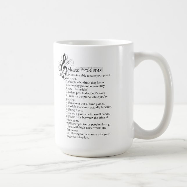 Piano Problems List Coffee Mug (Right)