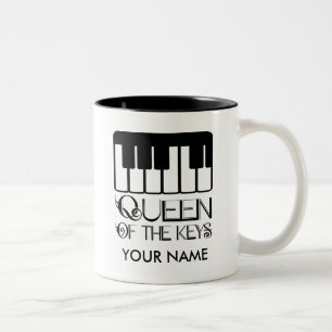 Piano Queen of the Keys Personalised Gift Mug