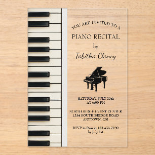 Piano Recital Acrylic Invitation 