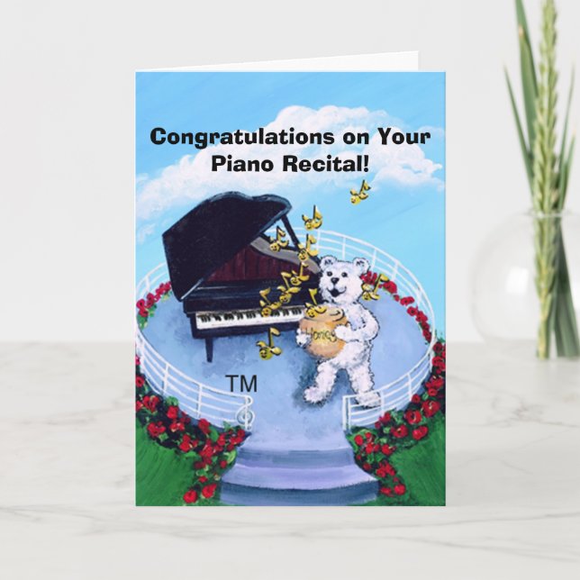 Piano Recital Card for Piano Students - Customised (Front)