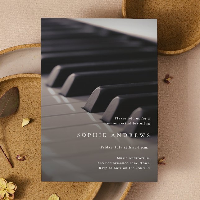 Piano Recital Classy Minimal Invitation (Creator Uploaded)