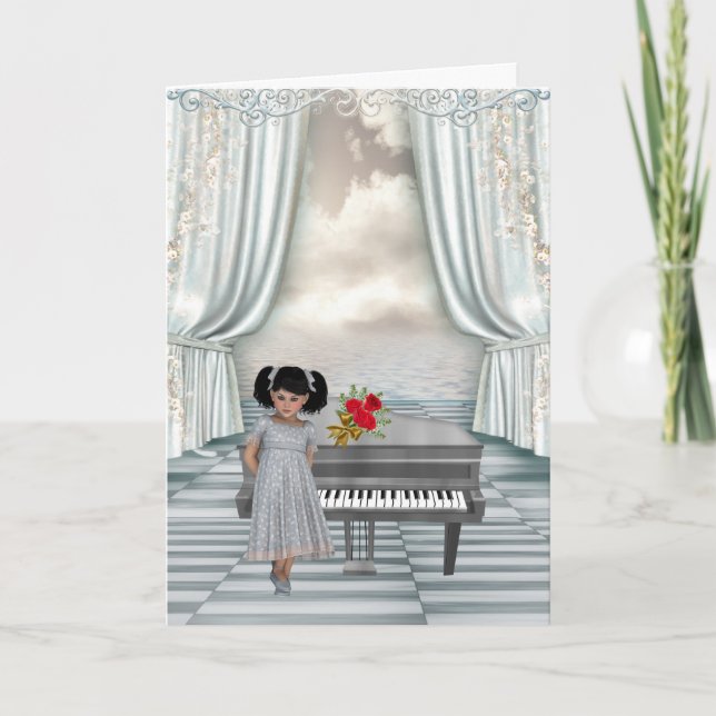 Piano Recital Congratuations for young girl Card (Front)