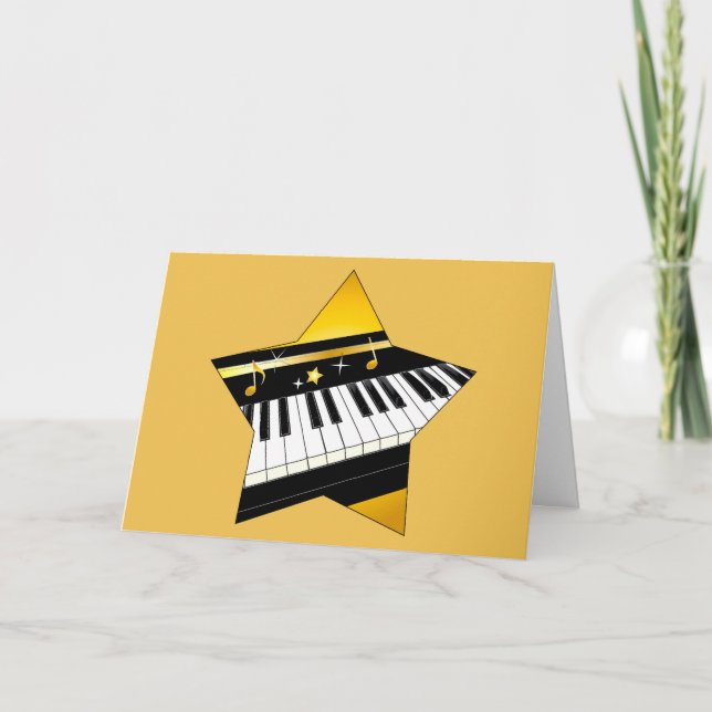Piano Recital Congratulations with Star Card (Front)