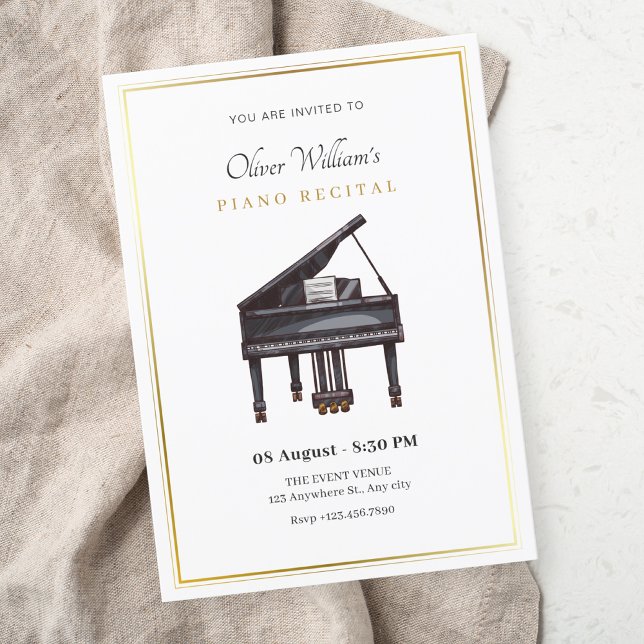 Piano recital elegant  invitation (Creator Uploaded)