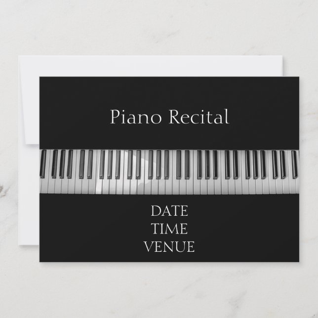 Piano Recital elegant stylish performance Invitation (Front)