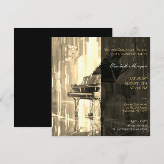 Piano Recital Gold Invitation