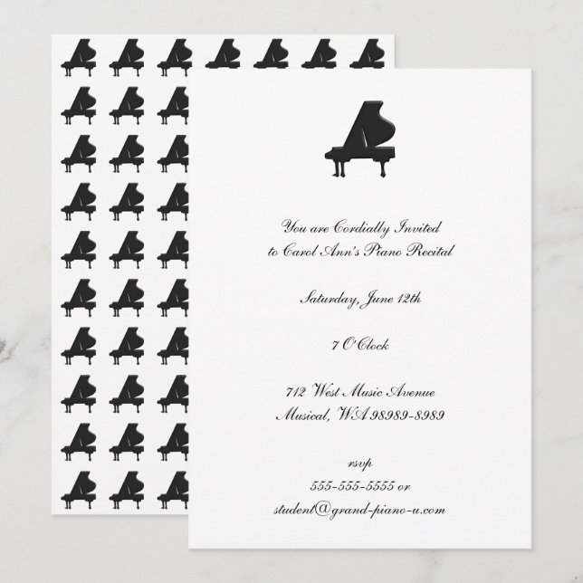 Piano Recital Invitation (Front/Back)