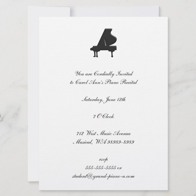 Piano Recital Invitation (Front)