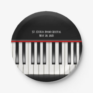 piano recital keyboard paper plate