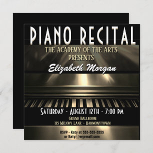 Piano Recital Modern Colourful Fun Invitation