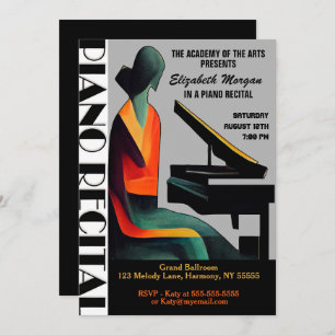 Piano Recital Modern Minimal Abstract Invitation