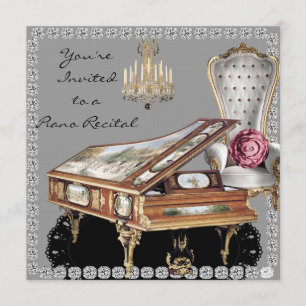 Piano Recital Vintage Style Invitation