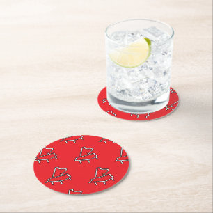 Piano Red  Round Paper Coaster
