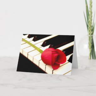 Piano & rose I Holiday Card