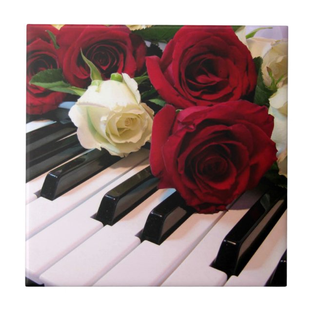 Piano & Roses Ceramic Tiles (Front)