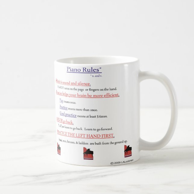 Piano Rules Coffee Mug (Right)