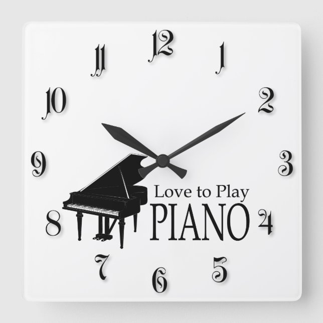 Piano Square Wall Clock (Front)