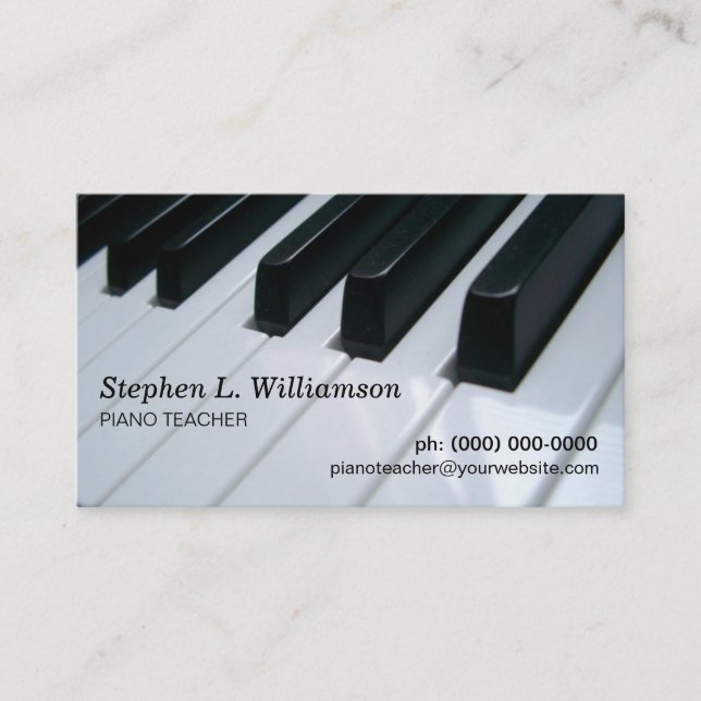 Piano Teacher Business Card (Front)