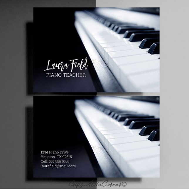 Piano Teacher Business Card (Creator Uploaded)