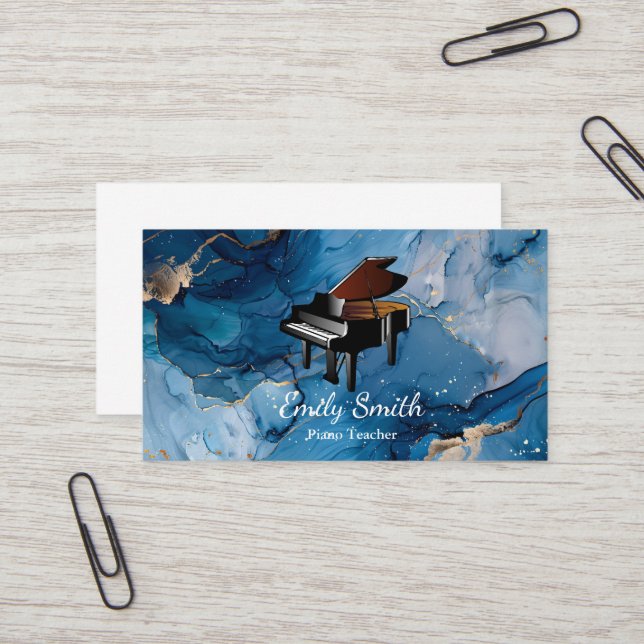 Piano Teacher Business Card (Front/Back In Situ)
