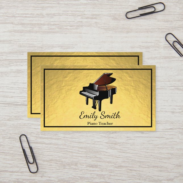 Piano Teacher Business Card (Front/Back In Situ)