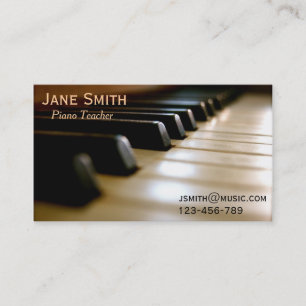 Piano Teacher freelance music tutor professional Business Card
