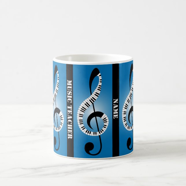 Piano Teacher Gift funky Personalised Coffee Mug (Center)