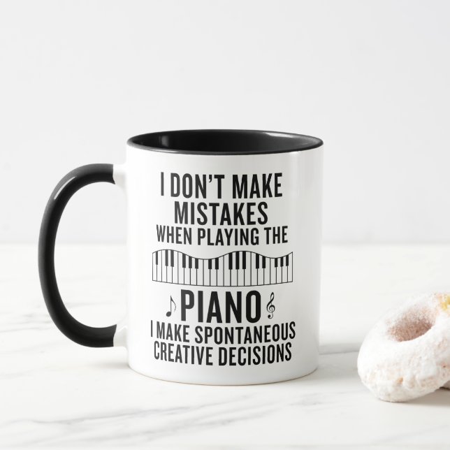 Piano Teacher Gift Funny Piano Mug Music Teacher (With Donut)